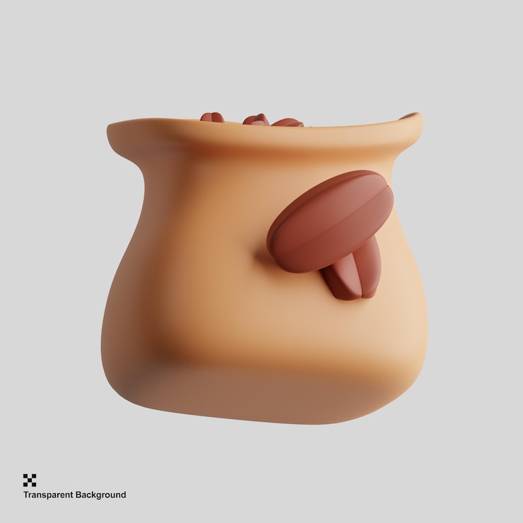 PSD 3d coffee beans bag