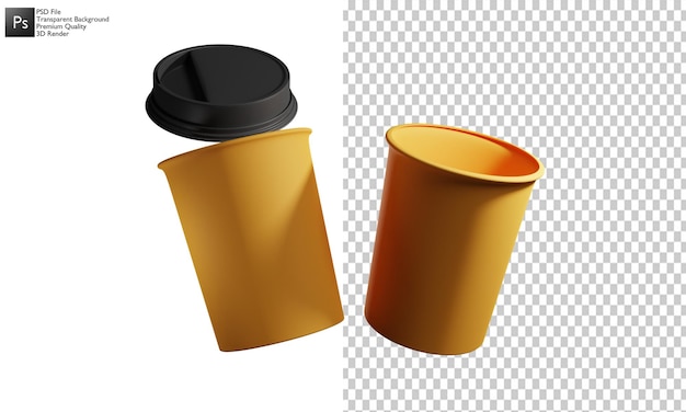 PSD 3d coffee cup mockup design