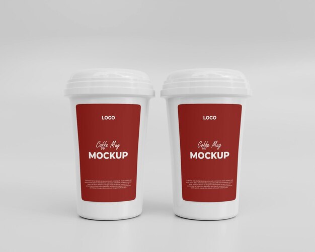 PSD design mockup di tazza di caffè 3d