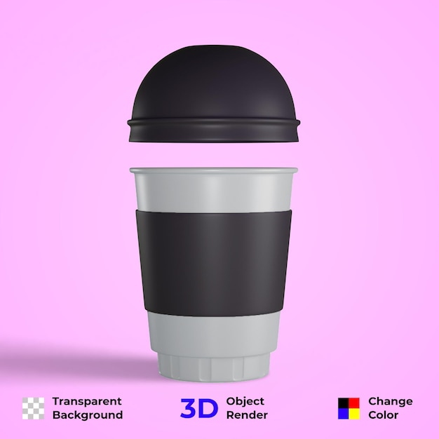 Tazza da caffè 3d. progettazione di imballaggi mockup per il branding. il colore e lo sfondo sono modificabili.