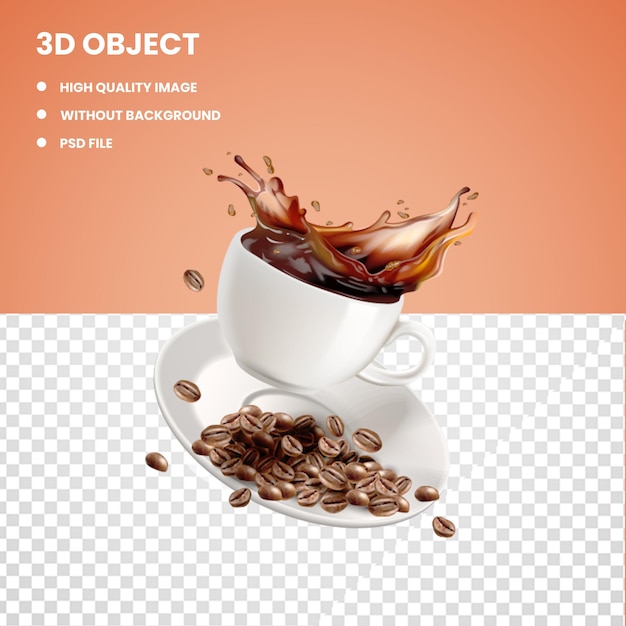 PSD 3d coffee cup