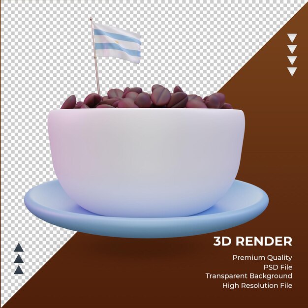 3d coffee day argentina bandiera rendering vista frontale