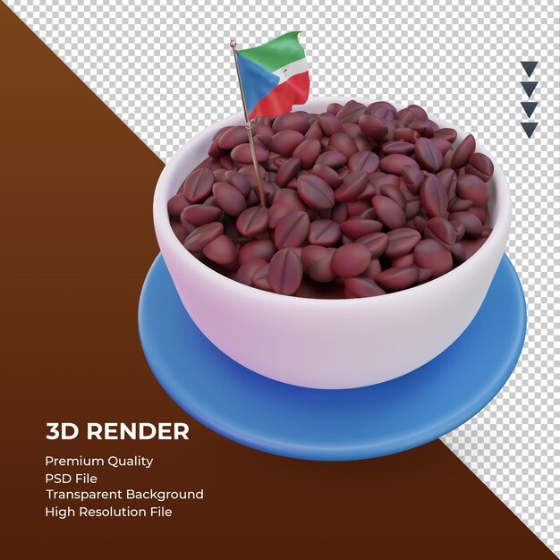 3d coffee day equatorial guinea flag rendering left view