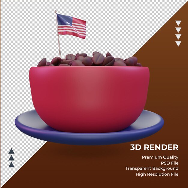 PSD 3d coffee day liberia flag rendering front view