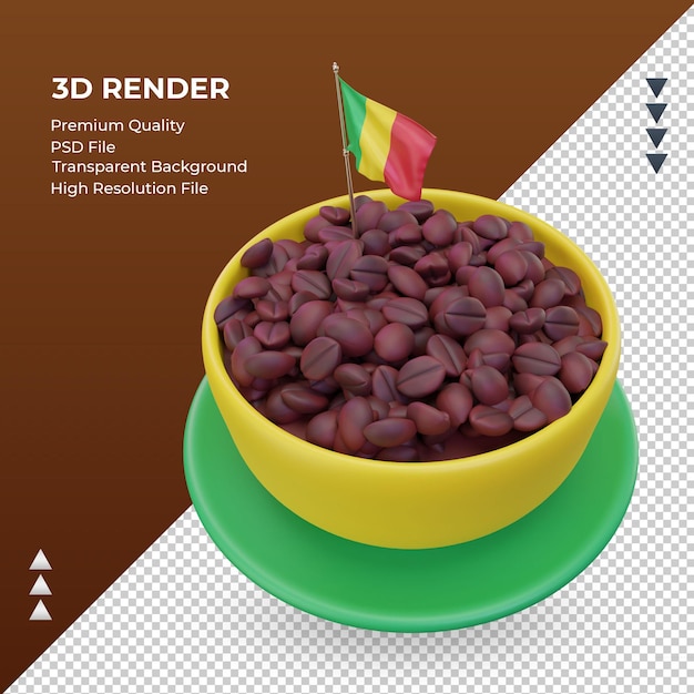 3d coffee day Mali flag rendering right view