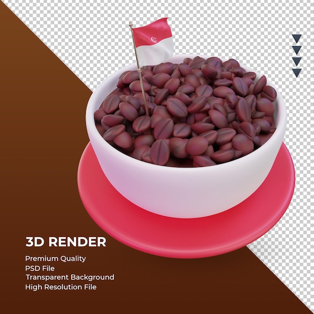 3d coffee day singapore flag rendering vista sinistra