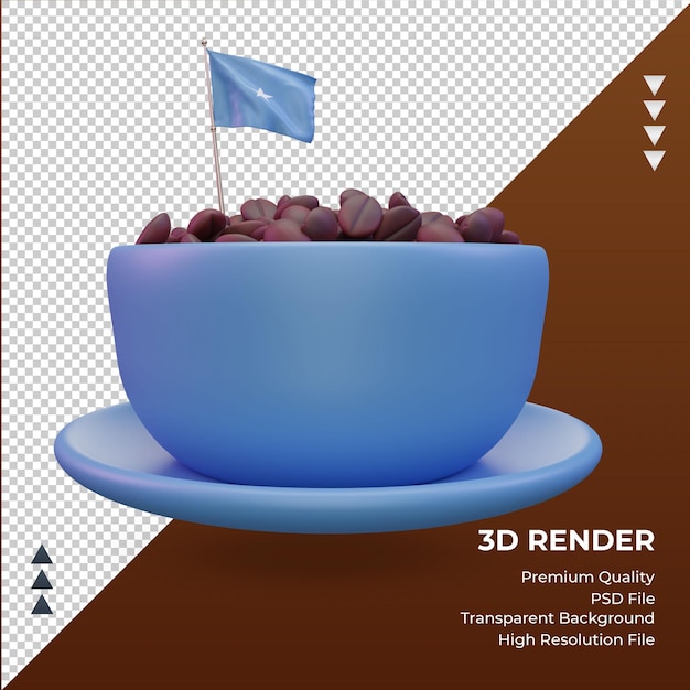 3d coffee day somalia bandiera rendering vista frontale