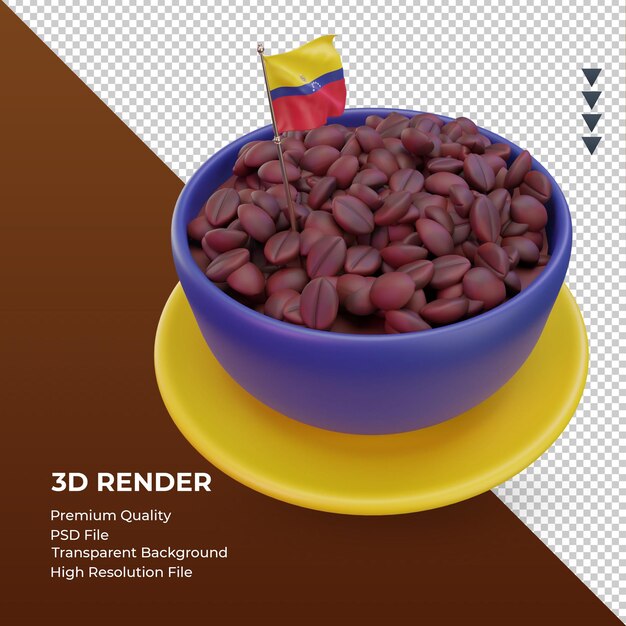 3d coffee day venezuela flag rendering left view