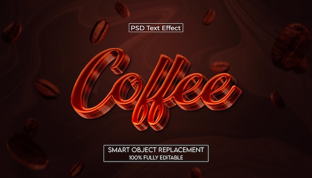 3D Coffee editable text effect