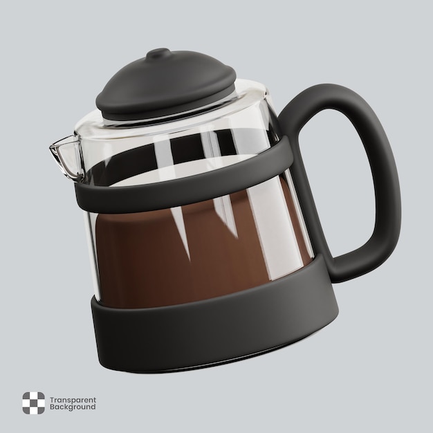 PSD コーヒーケトルの3dイラスト