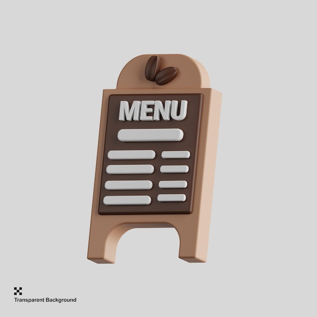 PSD menu del ristorante del caffè 3d