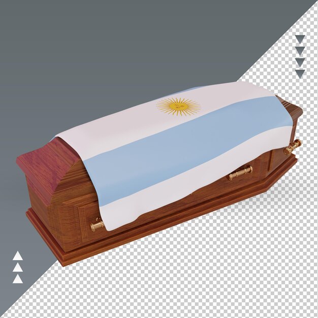 3d coffin argentina flag rendering right view