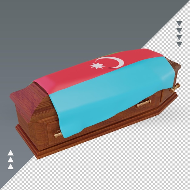 3d coffin azerbaijan flag rendering right view