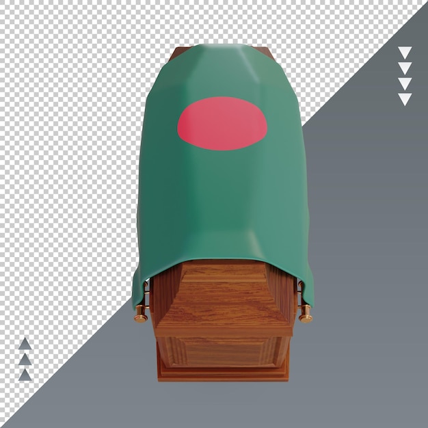 3d coffin bangladesh flag rendering front view
