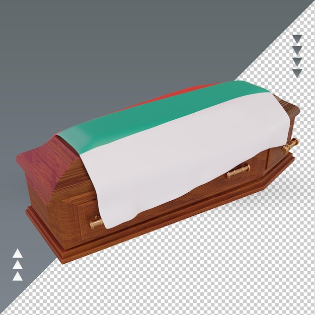 PSD 3d coffin bulgaria flag rendering right view