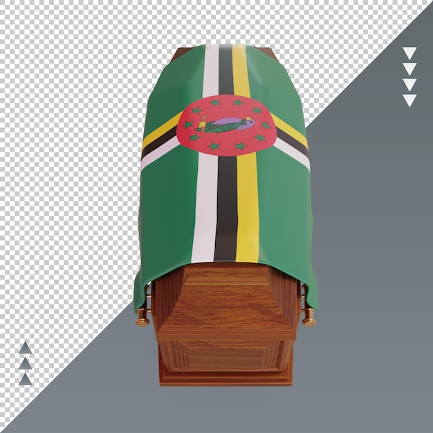 3d coffin dominica flag rendering front view