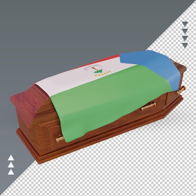 3d coffin equatorial guinea flag rendering right view