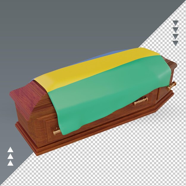 3d coffin gabon flag rendering right view