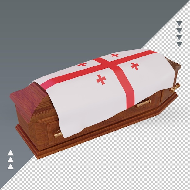 3d coffin georgia flag rendering right view