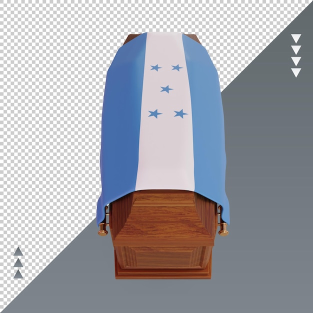 PSD 3d coffin honduras flag rendering front view