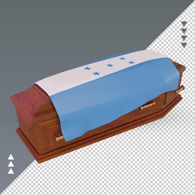 PSD 3d coffin honduras flag rendering right view