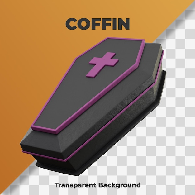 3d Coffin Icon Halloween Illustration