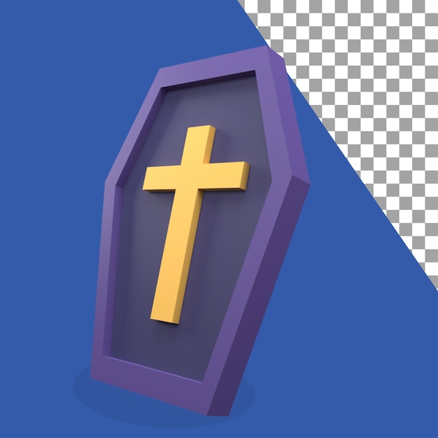 3d coffin icon with halloween theme