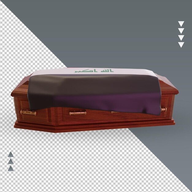 PSD 3d coffin iraq flag rendering left view