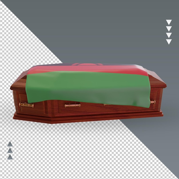 3d coffin malawi flag rendering left view