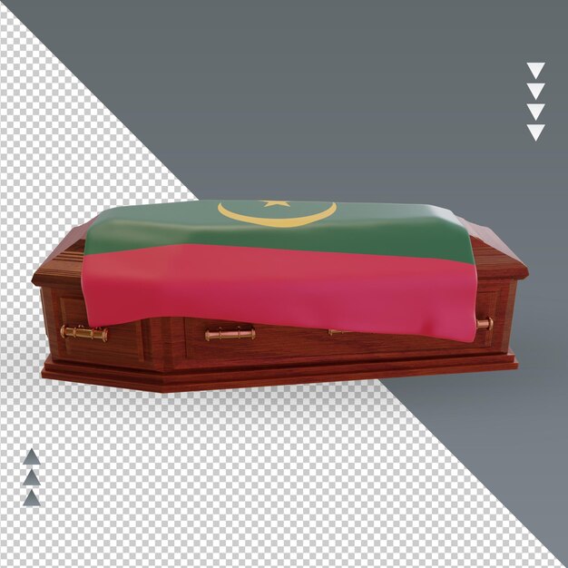 3d coffin mauritania flag rendering left view