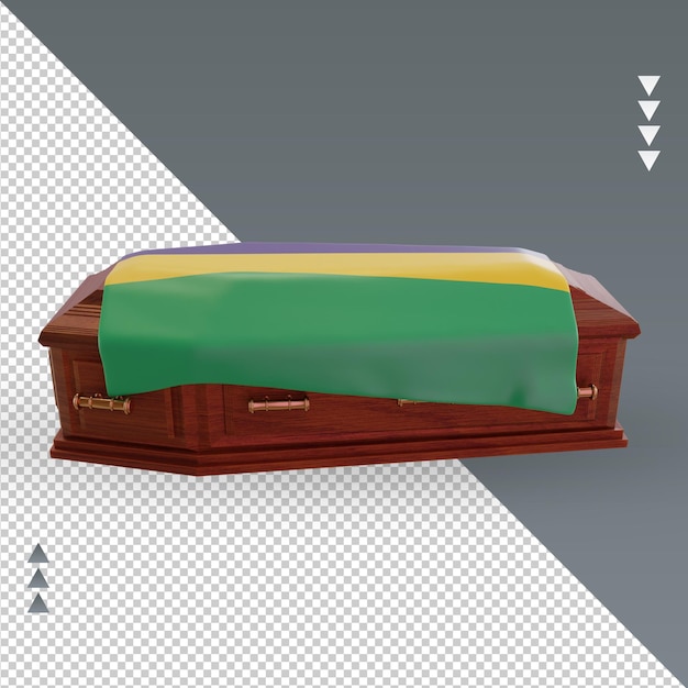 3d coffin mauritius flag rendering left view