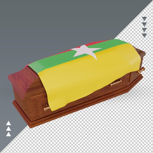 3d гроб флаг мьянмы рендеринг правый вид