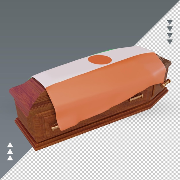 3d coffin niger flag rendering right view