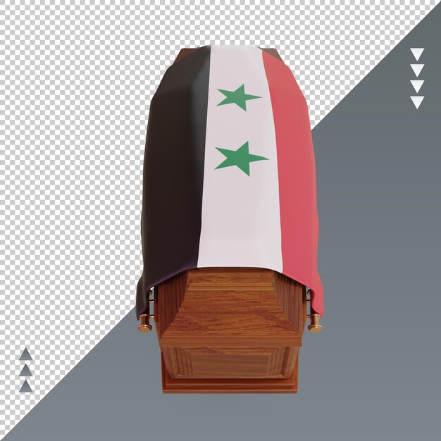 3d bara siria bandiera rendering vista frontale