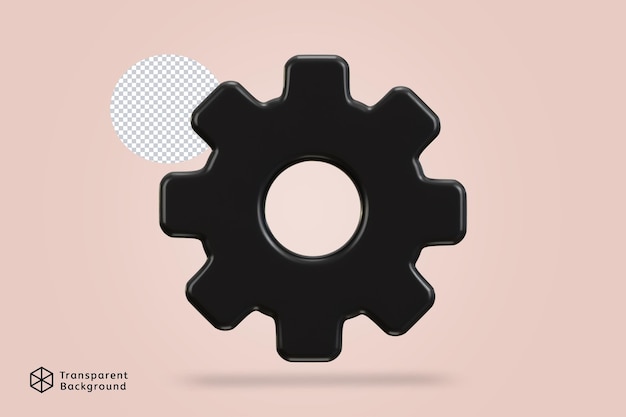 PSD 3d cogwheel gear settings icon vector illustration