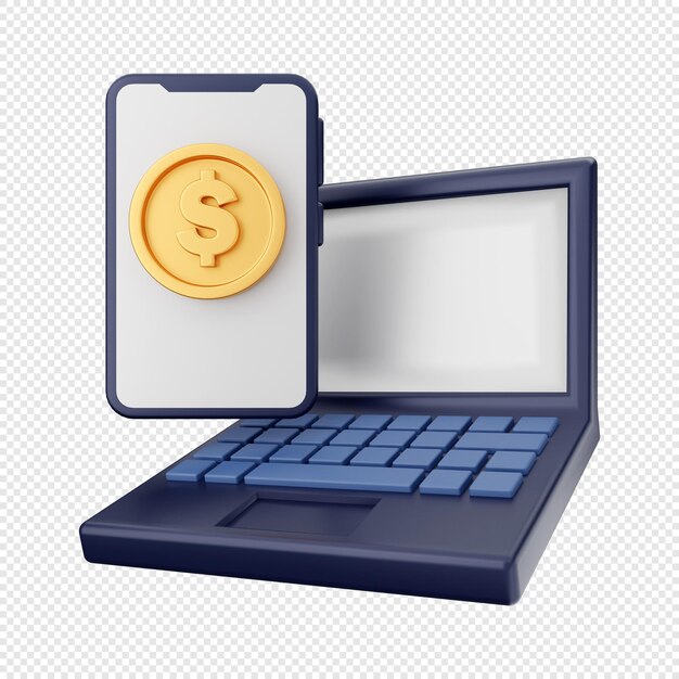 3d coin gold dollar transfer from smartphone to laptop