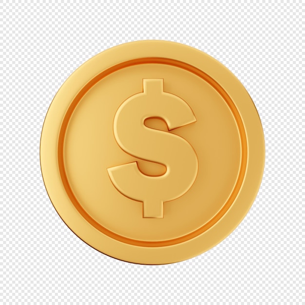 PSD 3d coin gold dollar