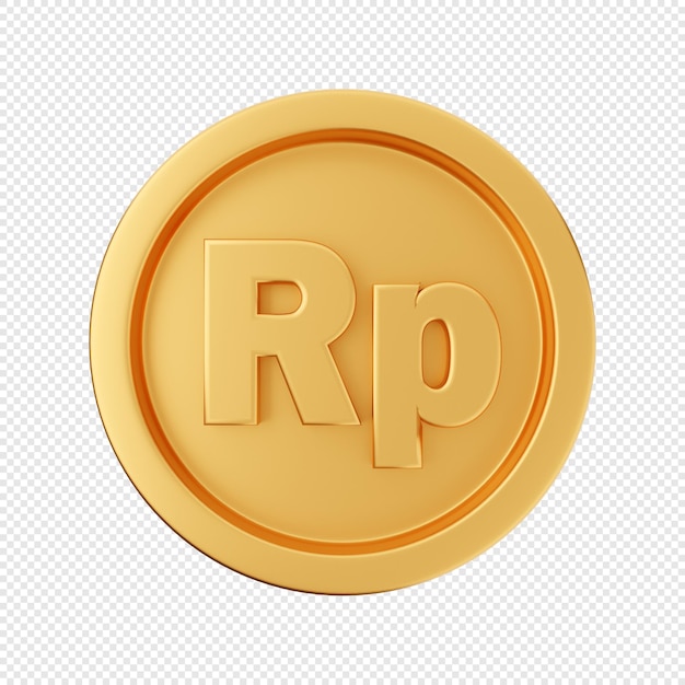 3d coin gold rupiah