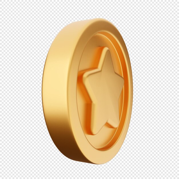 PSD 3d coin gold silver bronze icon illustration render