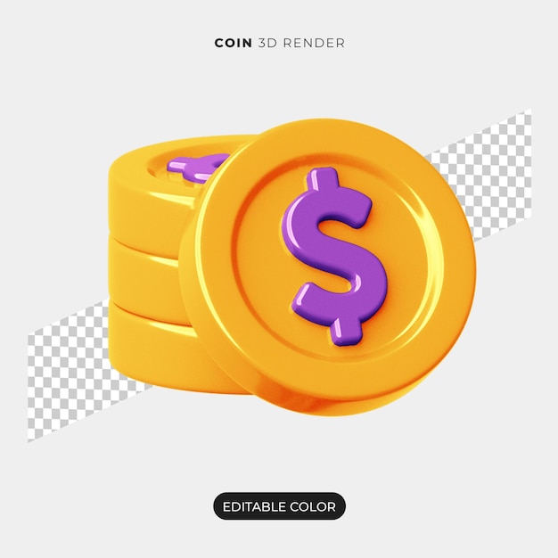 3d coin icon design isolated