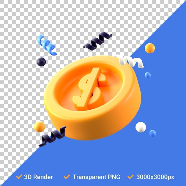 3d coin icon in PSD Files