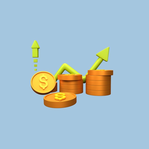3D-иллюстрация монет