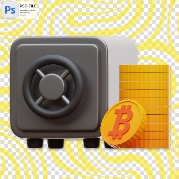 3d coin locker icon isolated png illustration psd template
