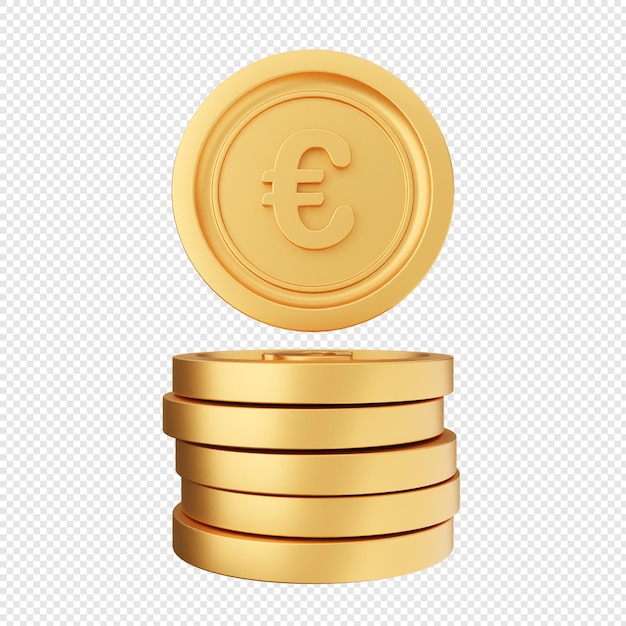 PSD 3d coin money dollar euro yen poundsterling icon illustration