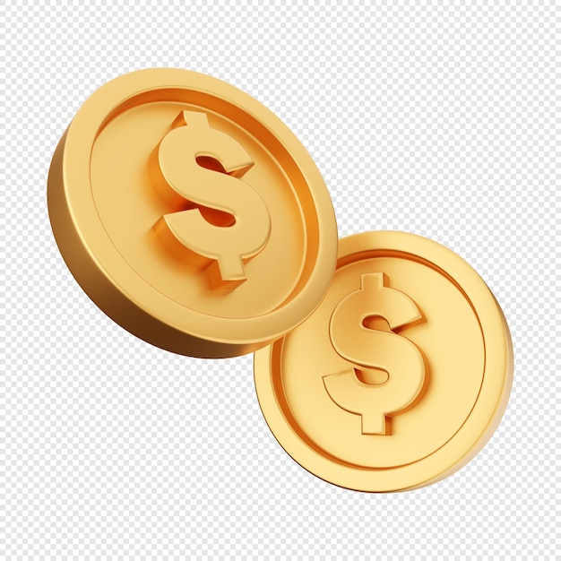 PSD 3d monete d'oro dollaro