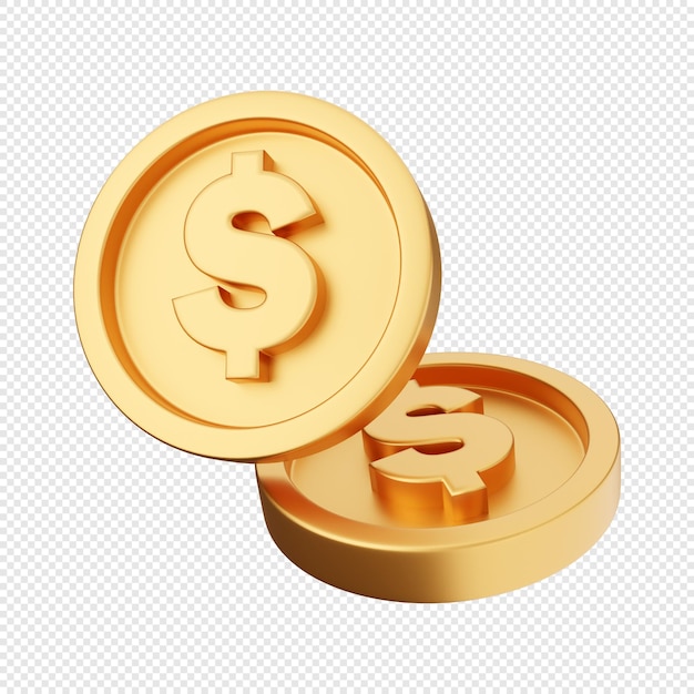 3D монеты золотой доллар