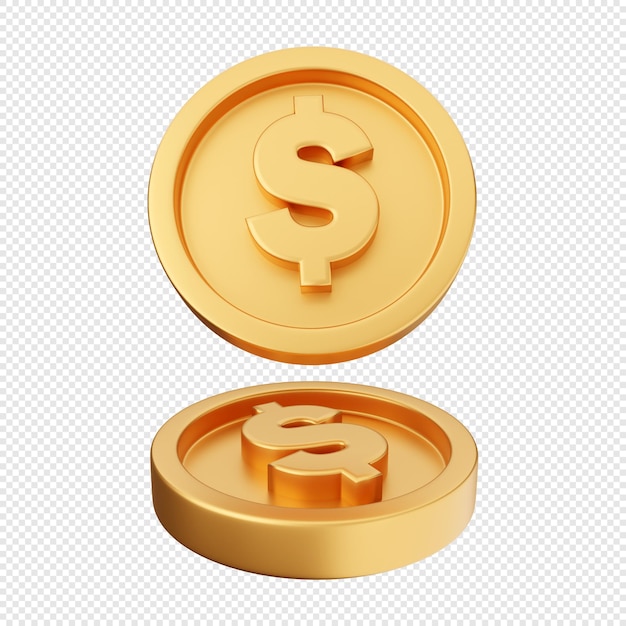 3d coins gold dollar