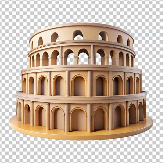 PSD colosseo 3d su sfondo bianco