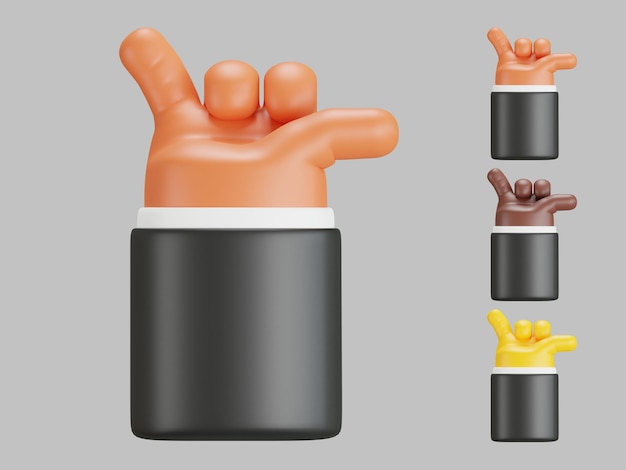 PSD 3d collection with hands showing shaka sign