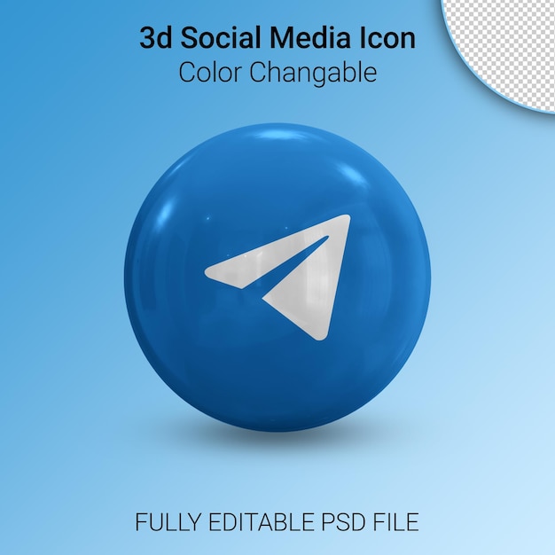 PSD icone di social media modificabili a colori 3d